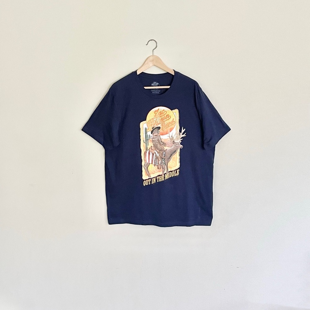 NEW Zac Brown Band Out In The Middle 2022 Tour Graphic Navy T Shirt Adult XXL
